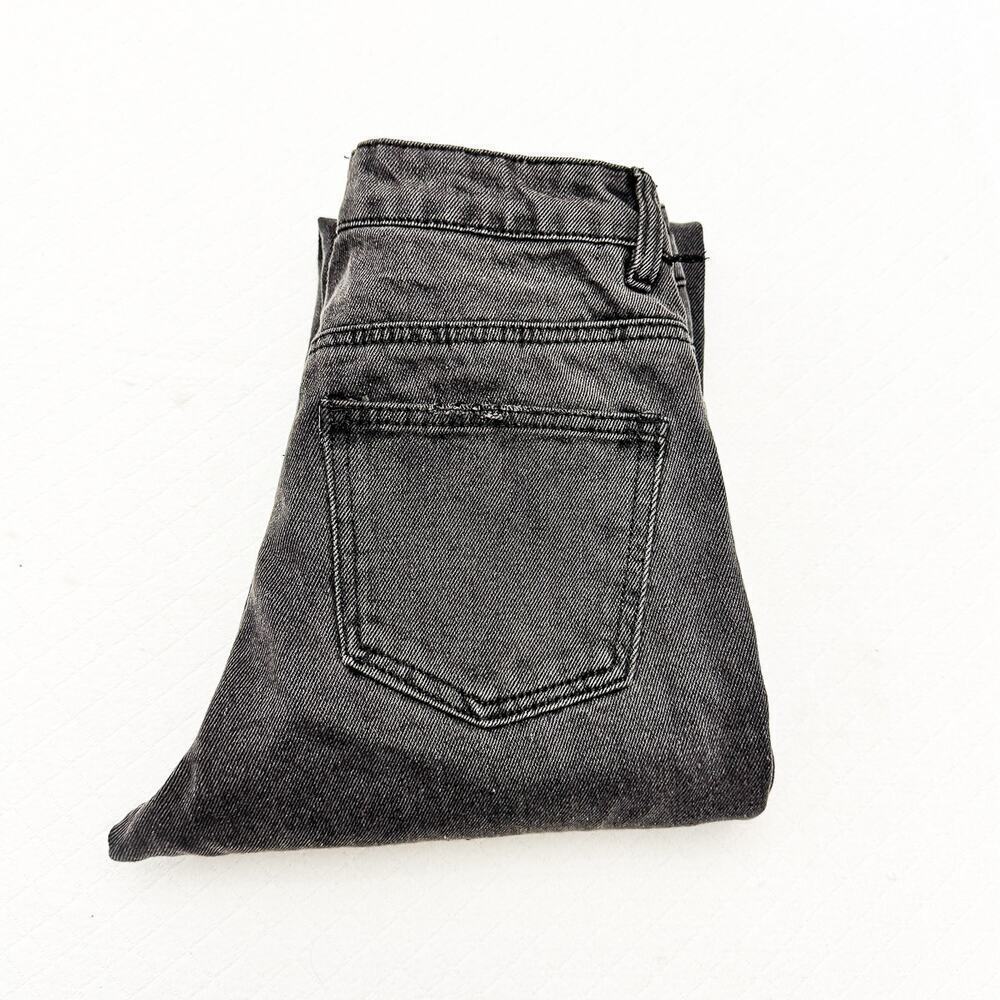 Polly Black Charcoal Wash Denim Jean Skinny Distressed Hem Style Size 2